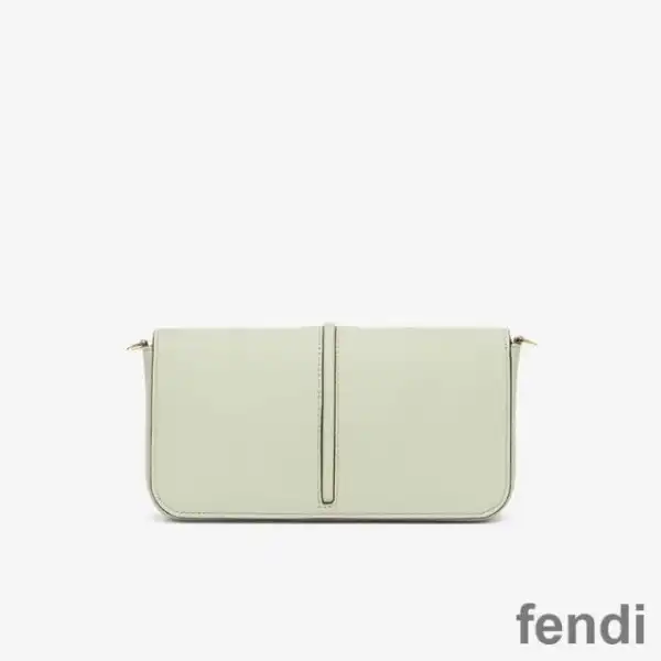 Affordable Fendi Fendigraphy Wallet with Chain In Calf Leather Green