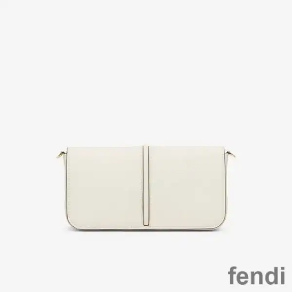 Affordable Fendi Fendigraphy Wallet with Chain In Calf Leather White