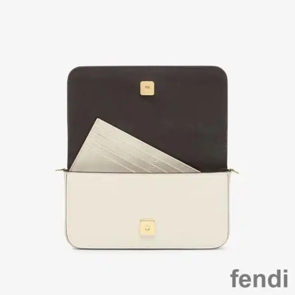 Affordable Fendi Fendigraphy Wallet with Chain In Calf Leather White