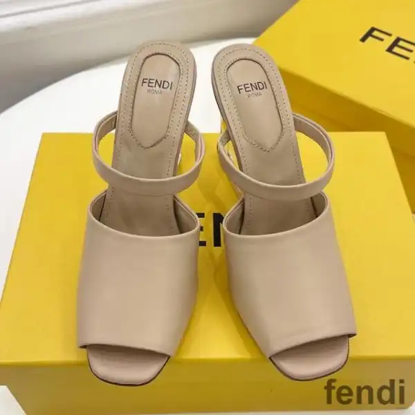 Affordable Fendi First Sandals Women Calf Leather Beige