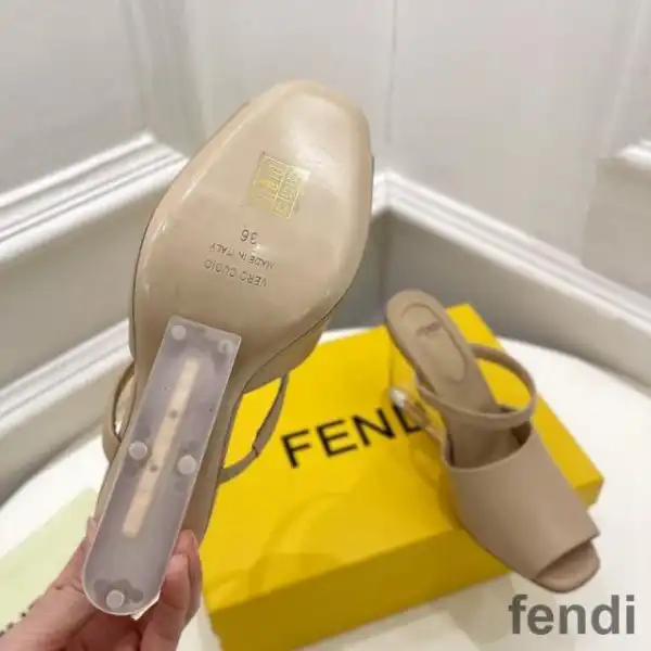 Affordable Fendi First Sandals Women Calf Leather Beige