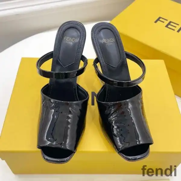 Cheap Fendi First Sandals Women Patent Leather Black