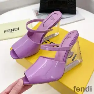 Cheap Fendi First Sandals Women Patent Leather Purple