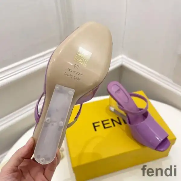 Cheap Fendi First Sandals Women Patent Leather Purple