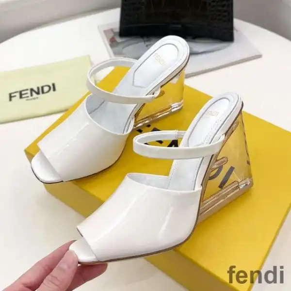 Affordable Fendi First Sandals Women Patent Leather White