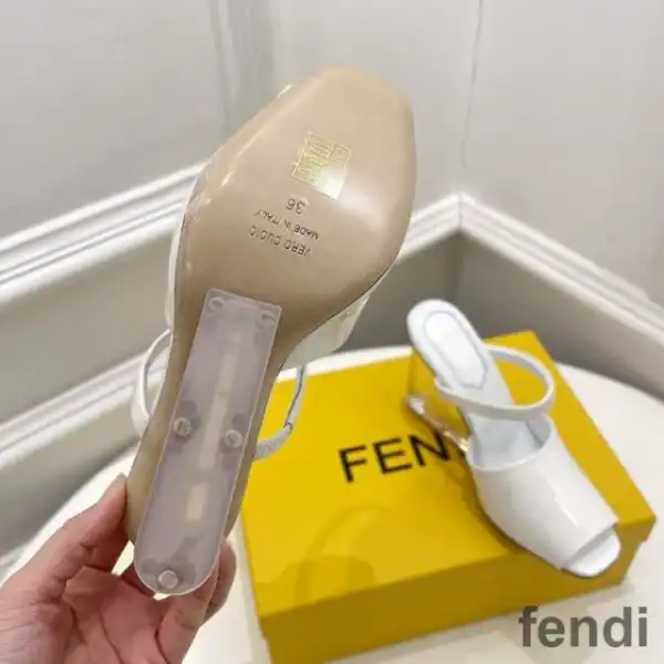 Affordable Fendi First Sandals Women Patent Leather White