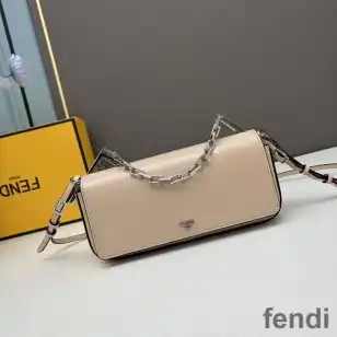 Cheap Fendi First Sight Pouch In Calf Leather Apricot