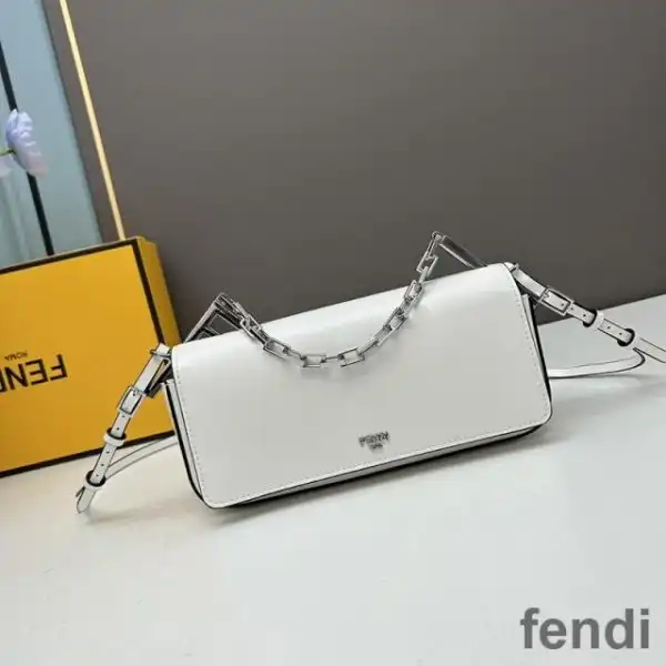 Affordable Fendi First Sight Pouch In Calf Leather White