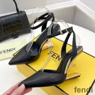 Fendi First Slingback Pumps Women Calf Leather Black