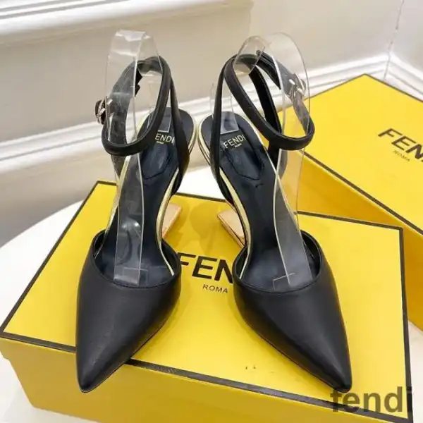 Cheap Fendi First Slingback Pumps Women Calf Leather Black