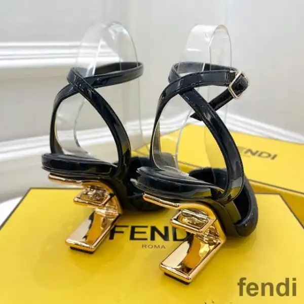 Affordable Fendi First Slingback Pumps Women Calf Leather with Sequins Embroidery Black