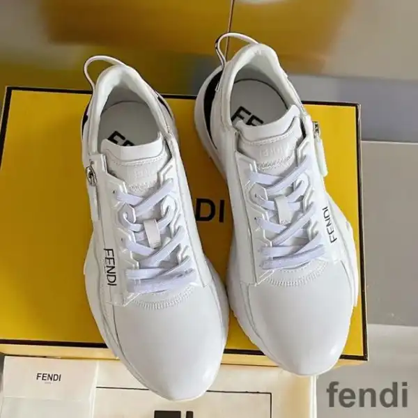 Cheap Fendi Flow Sneakers Men Leather White