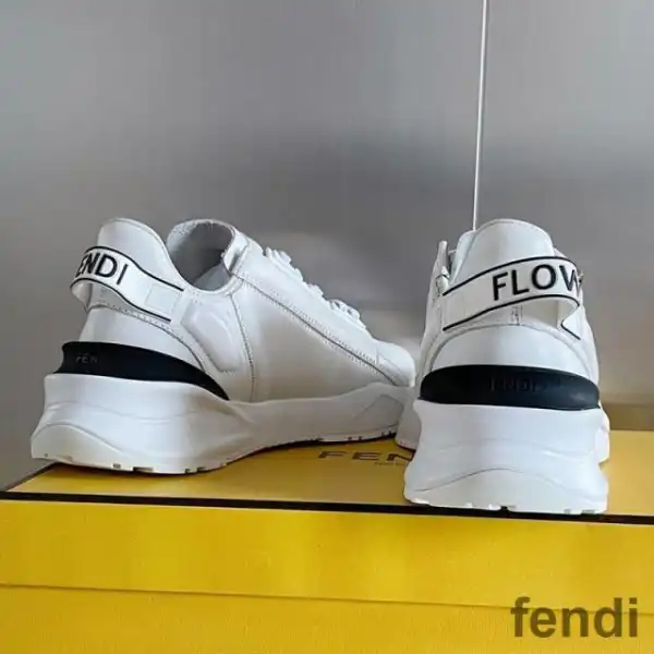 Cheap Fendi Flow Sneakers Men Leather White