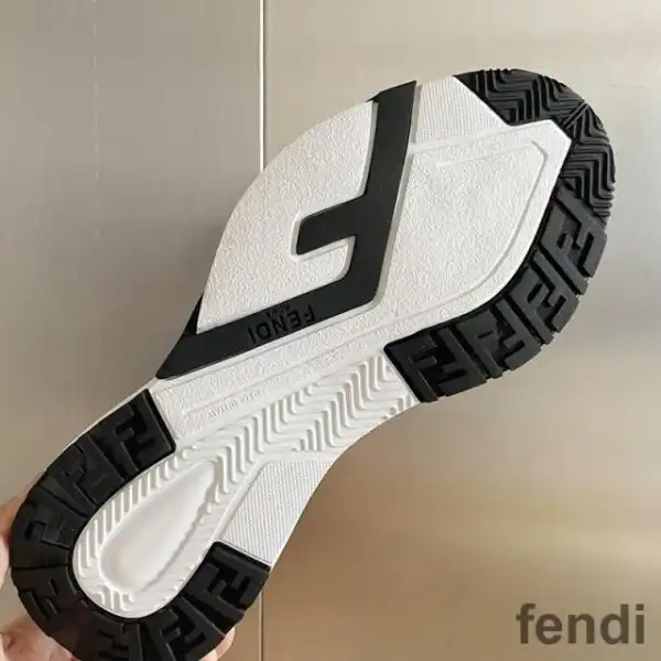 Affordable Fendi Flow Sneakers Men Mesh and Suede Blue