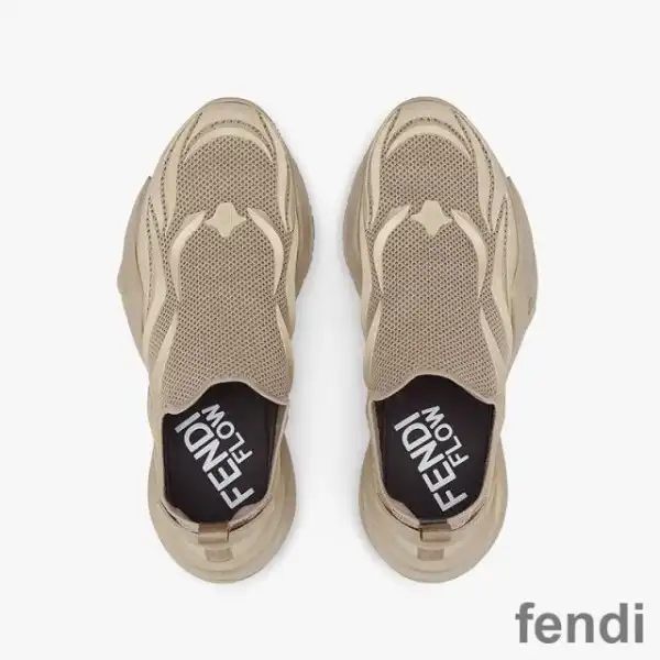 Cheap Fendi Flow Sneakers Unisex Mesh Beige