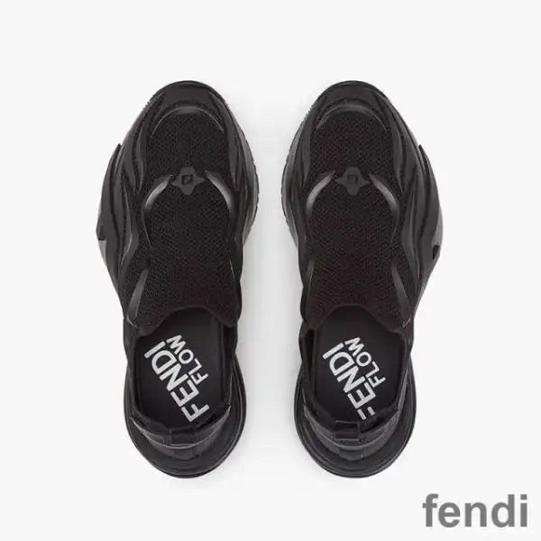 Affordable Fendi Flow Sneakers Unisex Mesh Black