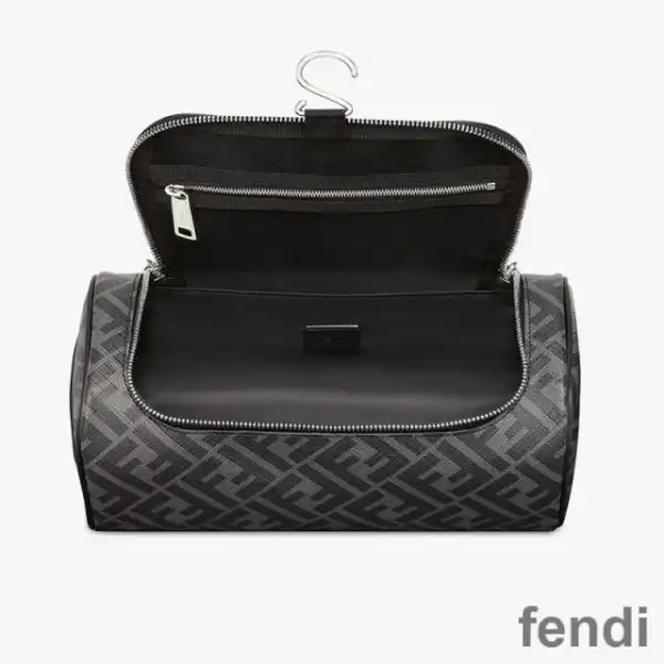 Affordable Fendi Make-up Bag with Handle In FF Motif Fabric Black