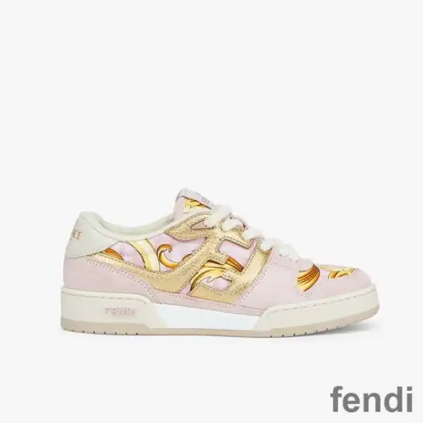 Affordable Fendi Match Compact Sneakers Unisex Fendace Suede Pink