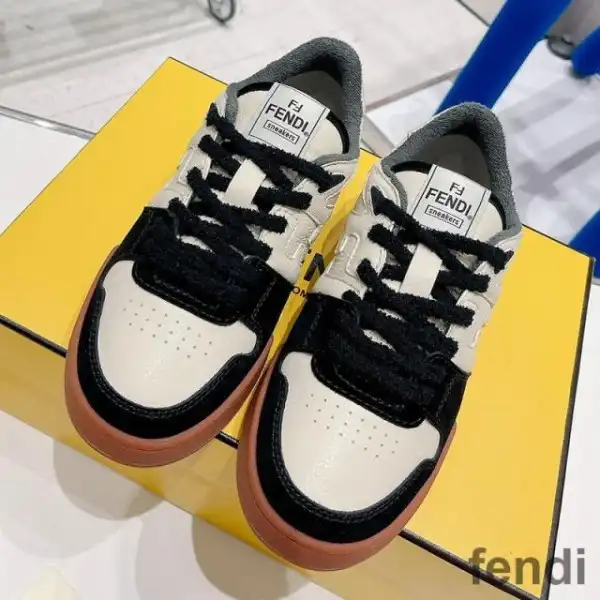 Affordable Fendi Match Compact Sneakers Unisex Suede Black