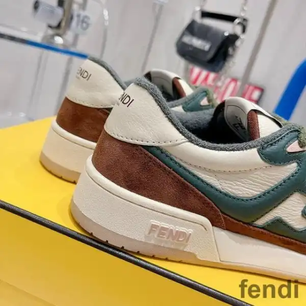 Affordable Fendi Match Compact Sneakers Unisex Suede Green