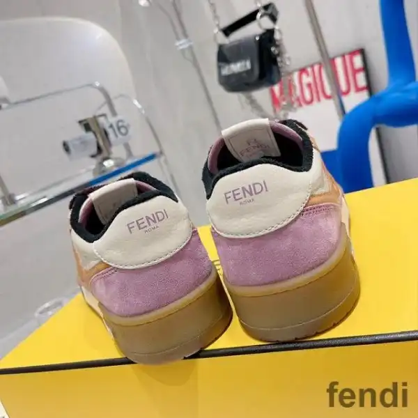 Affordable Fendi Match Compact Sneakers Unisex Suede Pink