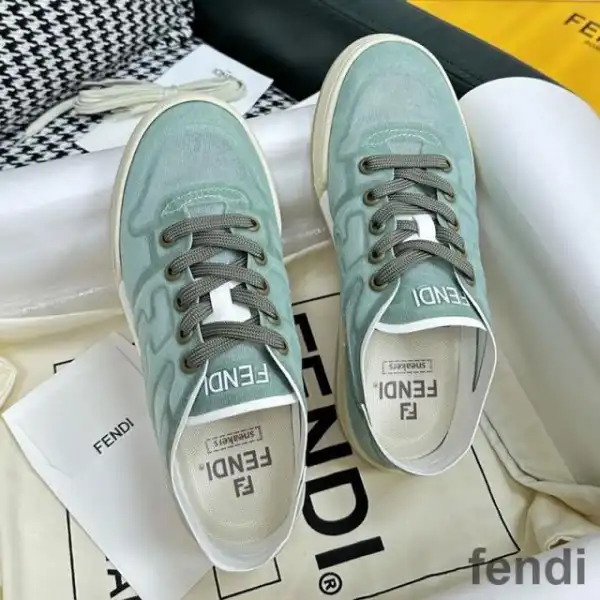 Cheap Fendi Match Sneakers Women Mesh Green