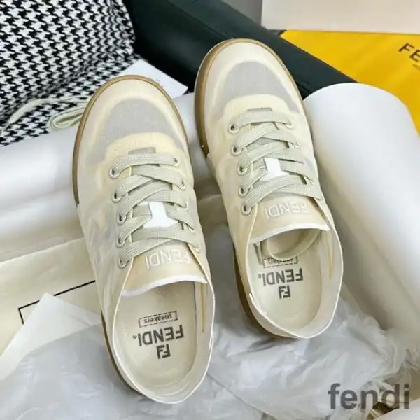 Cheap Fendi Match Sneakers Women Mesh White