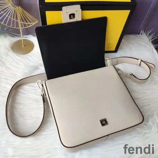 Cheap Fendi Medium Baguette Messenger In Cuoio Romano Leather Beige