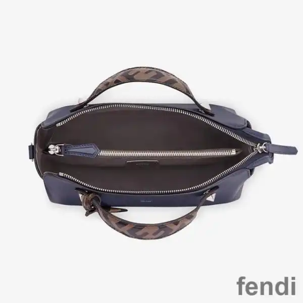 Affordable Fendi Medium By The Way Boston Bag In Calfskin Navy Blue