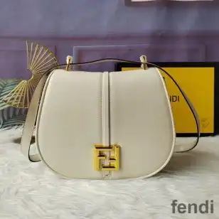 Fendi Medium C'mon Bag In Calf Leather White