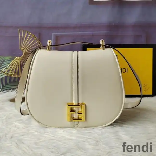 Cheap Fendi Medium C'mon Bag In Calf Leather White