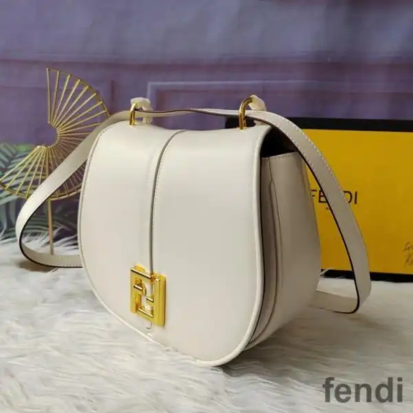 Cheap Fendi Medium C'mon Bag In Calf Leather White