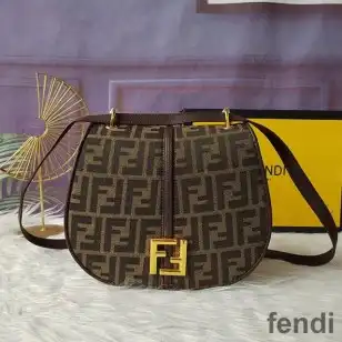 Fendi Medium C'mon Bag In FF Motif Fabric Brown