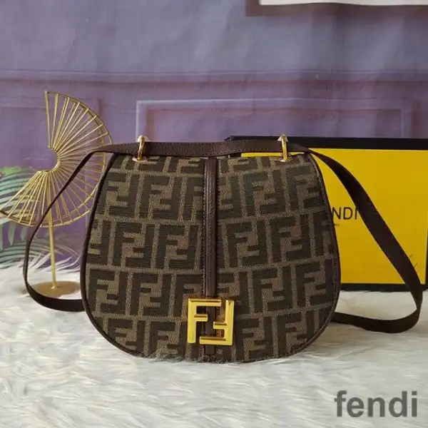 Affordable Fendi Medium C'mon Bag In FF Motif Fabric Brown