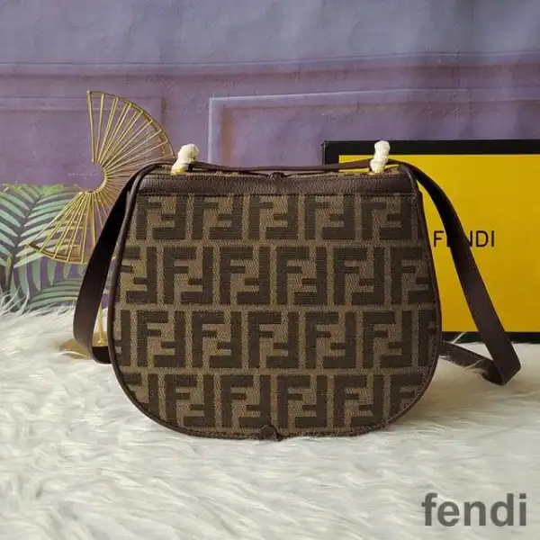 Affordable Fendi Medium C'mon Bag In FF Motif Fabric Brown