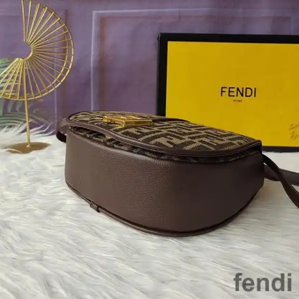 Affordable Fendi Medium C'mon Bag In FF Motif Fabric Brown