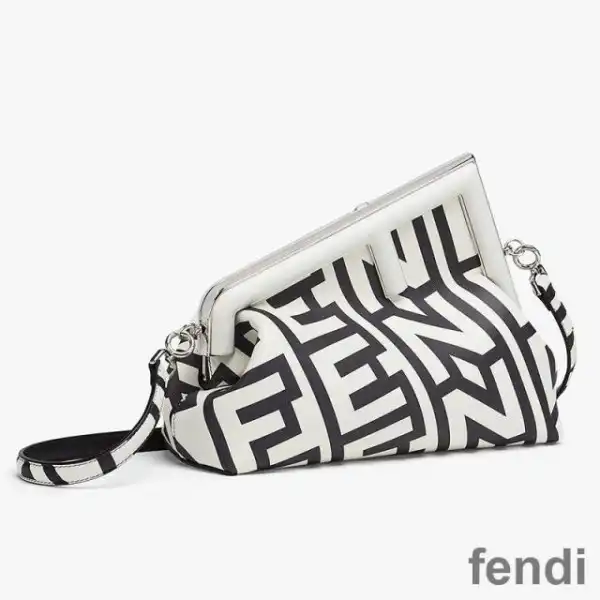 Cheap Fendi Medium First Bag In Fendi Roma Capsule Leather Black White