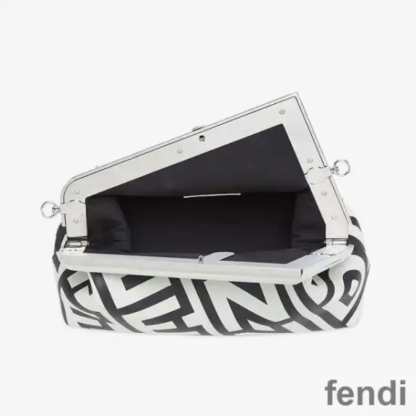 Cheap Fendi Medium First Bag In Fendi Roma Capsule Leather Black White