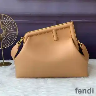 Fendi Medium First Bag In Nappa Leather Beige