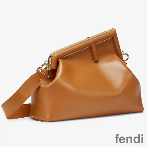 Cheap Fendi Medium First Bag In Nappa Leather Brown