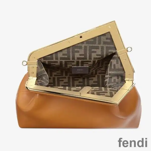 Cheap Fendi Medium First Bag In Nappa Leather Brown