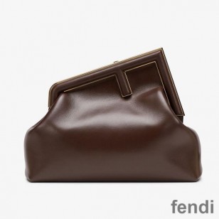 Fendi Medium First Bag In Nappa Leather Coffee