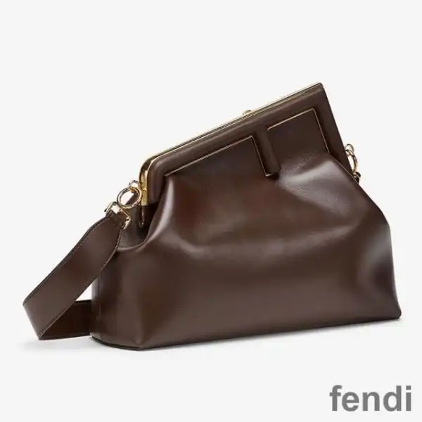 Affordable Fendi Medium First Bag In Nappa Leather Coffee