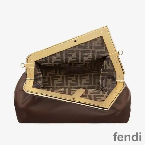 Affordable Fendi Medium First Bag In Nappa Leather Coffee