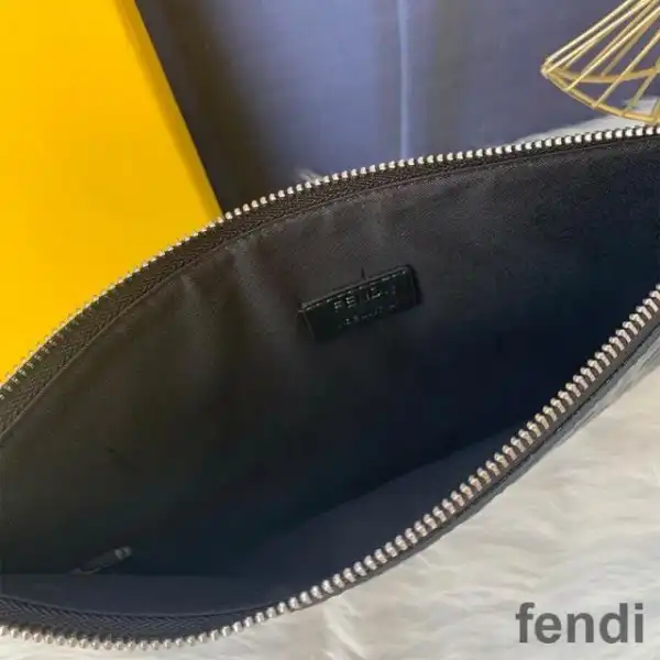 Cheap Fendi Medium Flat Clutch In FF Motif Nappa Leather Black