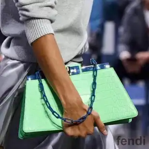 Fendi Medium Peekaboo Cut bag In Crocodile Leather Green