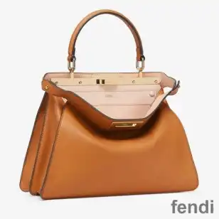 Fendi Medium Peekaboo Iseeu Bag In Nappa Laether Brown