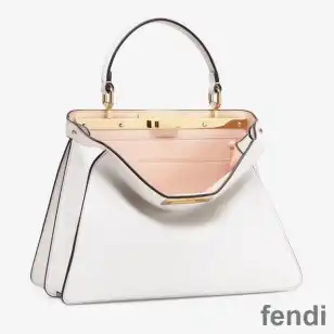 Fendi Medium Peekaboo Iseeu Bag In Nappa Laether White