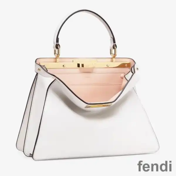 Cheap Fendi Medium Peekaboo Iseeu Bag In Nappa Laether White