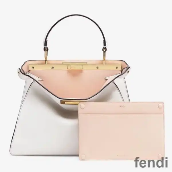 Cheap Fendi Medium Peekaboo Iseeu Bag In Nappa Laether White